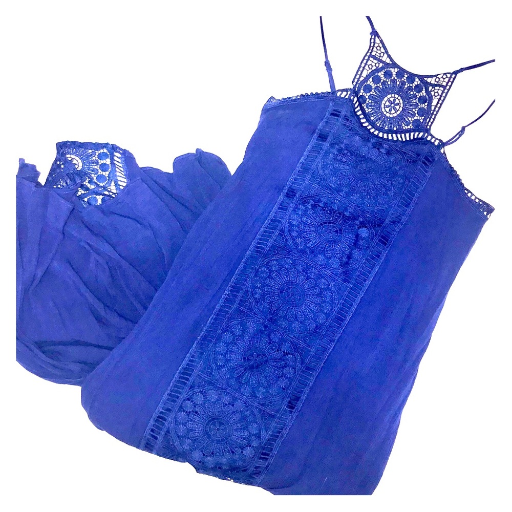 Royal Blue Crochet Maxi Dress